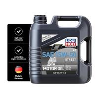 LIQUI MOLY Motorbike 4T 15W-50 Street, 4 L, Huile moteur de la technologie de synthèse de moto, SKU: 1689