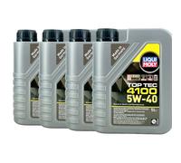 LIQUI MOLY Top Tec 4100 5W-40 Huile VW 505 00 01 MB 229.31, 4x1 Litre