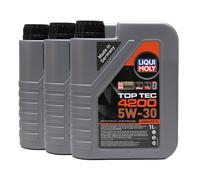 LIQUI MOLY Top Tec 4200 5W-30 Huile Opel OV0401547-G30, MB 229.51, 3x1 Litre