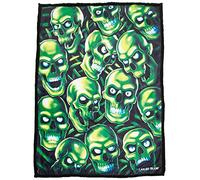 Liquid Blue Fantasy Skull Pile Classic Coral Fleece Throw Blanket Bandana, Multicolore, 50" x 60" Homme
