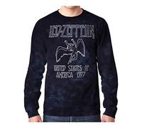 Liquid Blue LED Zeppelin USA Tour 77 Tie Dye Long Sleeve T-Shirt, XL Mixte