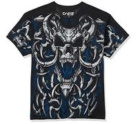 Liquid Blue Men's Blue Flame Skull T-Shirt
