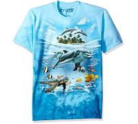Liquid Blue Men's Dolphin Domain T-Shirt, Tie Dye/Multi, Medium