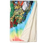 Liquid Blue Men's Hippy Sunrise JamTie Dye Warm Coral Fleece Throw Blanket, Multi, 50" X 60"