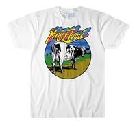 Liquid Blue Pink Floyd Distant Bells Atom Heart SS Tee T-Shirt, Blanc, XXL Mixte