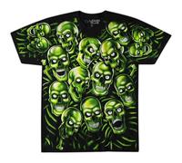 Liquid Blue Skull Pile Fantasy All Over Print Short Sleeve T-Shirt