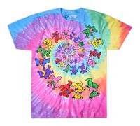 Liquid Blue T-Shirt à Manches Courtes Grateful Dead Spiral Bears Tie Dye, Tie-Dye, 5XL