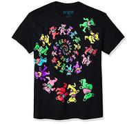 Liquid Blue T- Shirt Grateful Dead Spiral Bears Blacklight, Noir, L Mixte