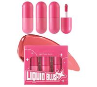 Liquid Blush, Longlasting Cheek Tint, Natural Glow Buildable Formula, Rouge Stick, Lightweight Blusher Soft Matte Finish for Easy Application and Travel Use, 4.5gx3 Pieces
