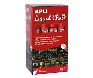 Liquid Chalk Lot de 12 feutres à pointe ronde 5,5 mm Rouge