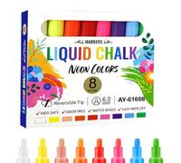 Liquid Chalk Markers Erasable Erasable - 6mm Reversible Tips Drawing Dry