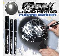Liquid Chrome Marker with 0.7/1/3 mm Nib Mirror Reflection Sign Pen Smooth Writing, Liquid Mirror Chrome Marker for on Surface, Metal, Glass, Wood, Stone, Plastic, Paper, Etc