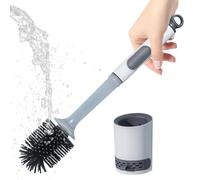 Liquid Dispenser Toilet Brush - Silicone Toileet Brussh with Built in Soap Dispenser, Wall Mount Long Handle Cleaning Kit | Non Slip Refillable Toillet Brrush for Bathroom Deep Cleaning Household