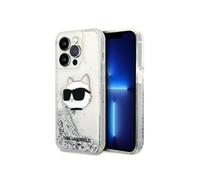 KARL LAGERFELD KLHCP14LLNCHCS Coque pour iPhone 14 Pro 6,1" Coque Rigide Argent pailleté