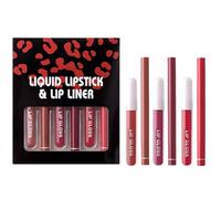 Liquid Lipstick & Lip Liner Set, 6pcs Liquid Lipstick Lipliner Set Nude Lipliner Matte Lipstick Long Lasting Non-Fading Waterproof Lip Glosses All-Day Wear Moisturizing Formula Ideal Present For Girls