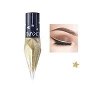 Liquid Set Metallic Eyeshadow Silver Gold Diamond Eye Liner Stick Long Lasting Glow Eye Shadow Maquillage idéal Make Eyes 2,5 ml Noir Pour Yeux Lot (D, One Size)