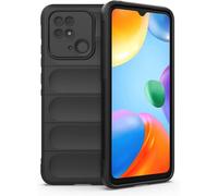 Liquid Silicone Case for Redmi 10C with Anti-Germ Protection and Soft Microfibre Lining,Full Body Protection Shockproof Case (Black)