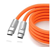 Liquid Silicone USB 3.2 Gen2 20Gbps Cable, 2 m, Soft Chubby USB C to USB C 4K@60Hz Fast Charging Cable 100W Type C Video for Thunderbolt 3, iPad/iPhone15/Pro, MacBook, Galaxy (Orange)