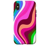 Liquid Swirl Retro 60s 70s Aesthetic Indie Hippie Funky Coque pour iPhone X/XS
