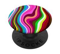 Liquid Swirl Retro 60s 70s Aesthetic Indie Hippie Funky PopSockets PopGrip Adhésif