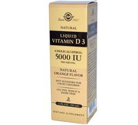 Liquid Vitamine D3, 5000 Ui Par Portion, Orange Saveur Naturelle -Solgar