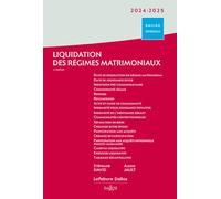 Liquidation des régimes matrimoniaux 2024/2025 6ème édition - Stéphane David - Dalloz - relié - Etude