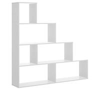 LIQUIDATODO Étagère d'escalier 4 Compartiments Moderne et économique 145 cm en Blanc Brillant 145 cm (Hauteur) x 145 cm (Longueur) x 29 cm (Profondeur)