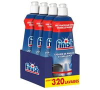 Liquide de rinçage Finish pour lave-vaisselle, format 400 ml x4 | Brillande éclatante et longue durée