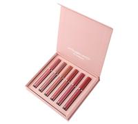 Liquide Lipstick 6PCS / Ensemble Cup antiadhésif Matte Lipstick Imperproofrproof Long Lasting Lipstick Sett Not Fade Lip Gloss Gift for Women Girl Seta.