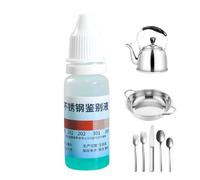 Liquide Testeur Acier Inoxydable | Action Rapide Multifonction Portable 12 ml | Fluide d'identification en acier inoxydable 304 | pour ustensiles de cuisine, couverts, sanitaires, maison, cuisine, ate