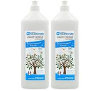 Liquide Vaisselle Bio Calendula - 1 L - Dégraisse et Fait Briller - Vaisselle, Eau Florale de Calendula Bio Lavande, Verveine Exotique - Sans Paraben-La Compagnie du Bicarbonate (Lot de 2)