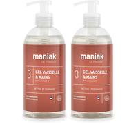Liquide Vaisselle et Main Maniak - Produit écologique & Respectueux - Nettoie et Dégraisse Efficacement (Lot de 2)