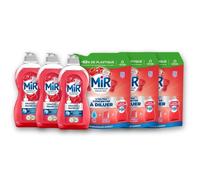 Liquide Vaisselle - Mir - Vinaigre et Framboise - Lot de 3 + 3 Recharges