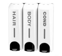 Liquide Vaisselle Pression Manuelle Étiquettes Liquide Vaisselle | 3 compartiments distincts, étiquettes BODY HAIR COND, plastique ABS pour robuste, montage mural pour facile, pour idéal hôtel