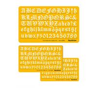 Liquidraw 3090 10/15/20 mm Old English Lettre Pochoirs (lot de 3) - Orange/transparent