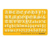 Liquidraw 3092 15 mm Old English Lettre Pochoirs - Orange/transparent