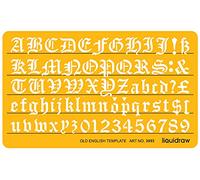 Liquidraw 3093 20 mm Old English Lettre Pochoirs - Orange/transparent