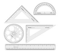 Liquidraw Lot de 5 grands rapporteurs de géométrie équerre triangulaires professionnels