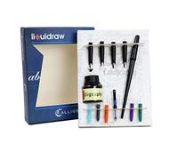 Liquidraw Ensemble de stylos de calligraphie avec encre de calligraphie noire, cartouches et convertisseur pour lettrage à la main, artistes, débutants, adultes et enfants