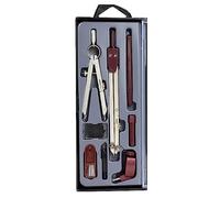 Liquidraw Ensemble professionnel de dessin technique - 8 pièces | Comprend une boussole en métal avec des séparateurs de tête à ressort | Outils de dessin mathématiques et de géométrie parfaits pour