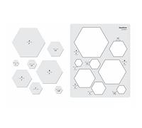 Liquidraw Gabarits et règles de matelassage pour patchwork - Hexagone | Pochoirs en acrylique transparent | Guides de cercles intérieurs et extérieurs | Outil de couture, de découpe, de morcage, de