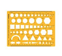Liquidraw Pochoir circulaire ellipse ovale triangulaire carré géométrique hexagonal pour règles de dessin, pochoirs techniques, pochoirs d'ingénierie, architecture (multiusage)
