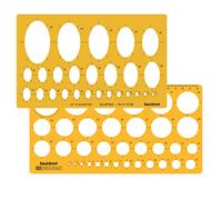 Liquidraw Pochoir multi-formes - Combinaison de cercle, ovale et ellipse | Plusieurs tailles | Modèle pour dessin, technique géométrique, dessin, architecture et création de bijoux