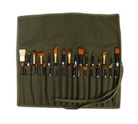 Liquidraw Porte-pinceaux en toile à 30 poches - Vert | Pochette de rangement enroulable pour pinceaux et outils d'art | Facile à transporter | 53 x 45 cm | Également idéal pour ranger les pinceaux de