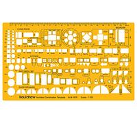 Liquidraw Règle architecturale à l'échelle 1:100 - Pochoir - Fournitures de rédaction technique d'architecture - Symboles de conception de meubles pour intérieur de maison