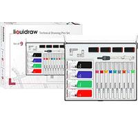 Liquidraw Set09 Lot de stylos de dessin technique de 9 pour artistes, College avec ensemble de station de stylo et les encres - Blanc Cassé