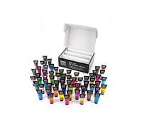 Liquitex 3699392 Basics - Peinture acrylique avec pigments monopigmentés, résistante à la lumière, viscosité moyenne, fini satiné - Set de 60 couleurs de 22ml