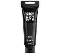 Liquitex 8870022 Basics - Peinture acrylique, peinture artistique monopigmentée, résistante à la lumière, qualité archive, finition satinée, tube de 118 ml - Noir De Mars
