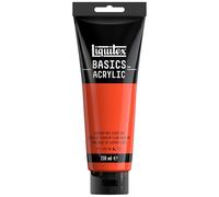 Liquitex Peinture acrylique Basics – 250 ml, finition satinée – Rouge de Cadmium Clair imitation