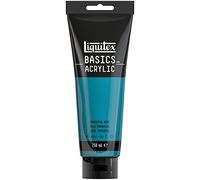 Liquitex 88700245 Basics - Peinture acrylique, peinture artistique monopigmentée, résistante à la lumière, qualité archive, finition satinée, tube de 250 ml - Bleu Turquoise